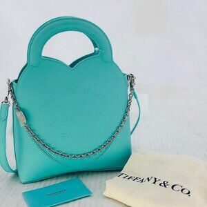 Tiffany & Co. Bucket Bag Heart Purse In Tiffany Blue Leather NWT Authentic